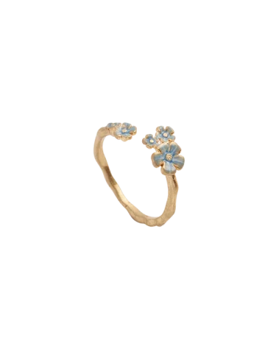 Fable England Forget Me Not Open Ring In Gold