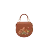 Fable England Fox & Pumpkin Embroidered Tan Saddle Bag In Brown