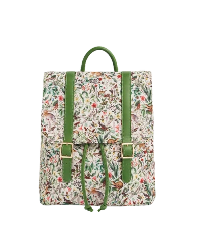 Fable England Garden Floral Buckle Backpack In Green