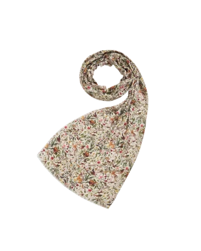 Fable England Garden Floral Lightweight Long Scarf In Neutral