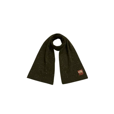 Fable England Green Knitted Scarf In Brown