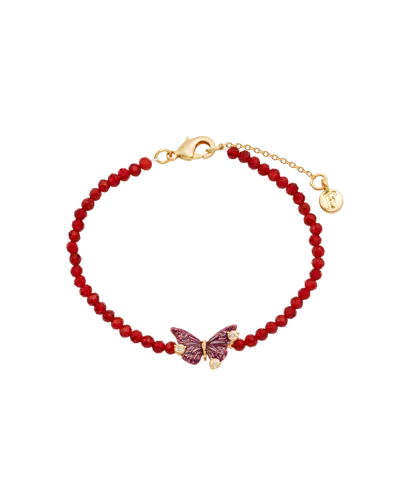 Fable England Hera Butterfly Bracelet In Purple