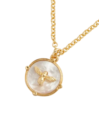 Fable England Honey Bee & Pearl Pendant