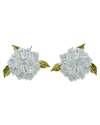 Fable England Hydrangea Earrings Silver In White