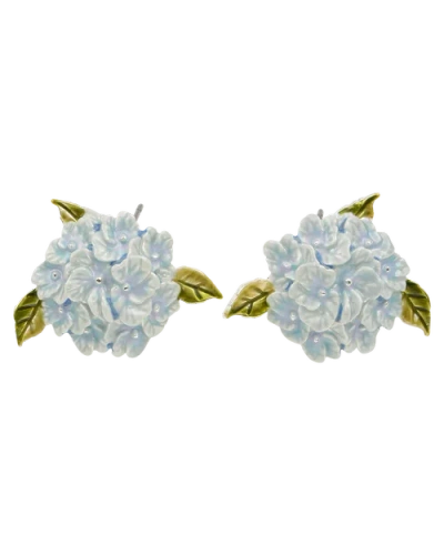Fable England Hydrangea Earrings Silver In White