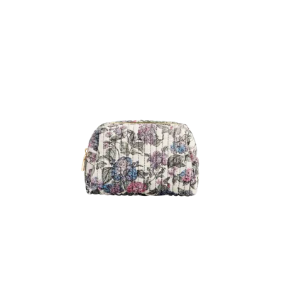 Fable England Hydrangea Small Quilted Makeup Bag In Multi
