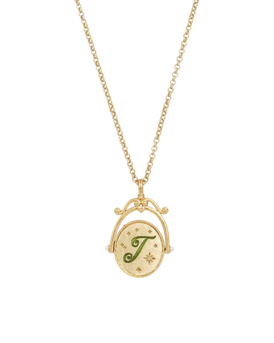 Fable England J Initial Jasmine Gold Spinner Chain Necklace