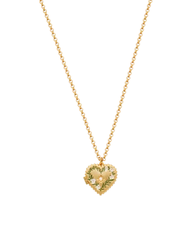 Fable England Jasmine Heart Locket Necklace In Gold