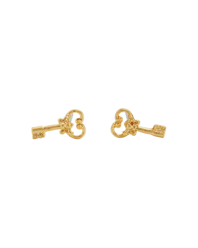 Fable England Key Stud Earrings In Gold