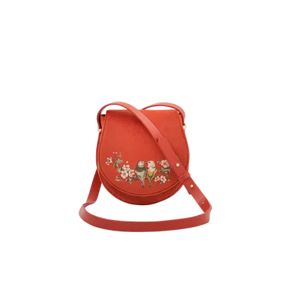 Fable England Lovebirds Saddle Bag In Red