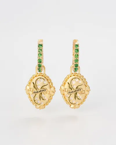 Fable England May Birthstone Lily Of The Valley Huggie Earrings In Multi