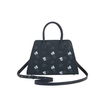 Fable England Navy Disty Medium Structured Tote In Blue