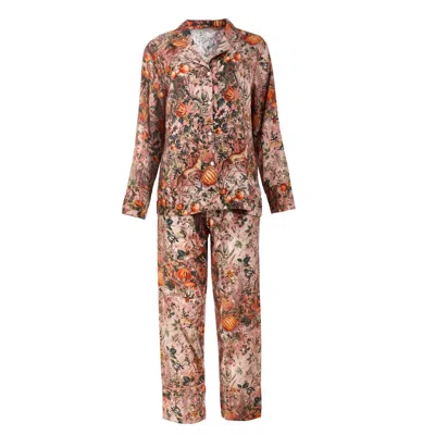 Fable England Pink / Purple / Neutrals Nocturnal Garden Pyjamas Pink Lady In Pink/purple