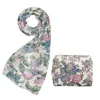 Fable England Neutrals / Pink / Purple Hydrangea Lightweight Scarf & Hydrangea Large Quilted Makeup Bag Set