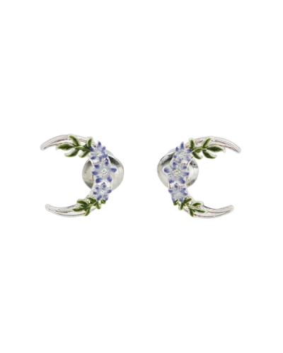Fable England Nightshade Moon Silver Stud Earrings