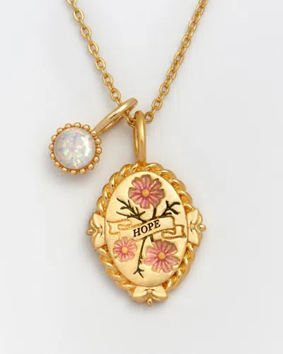 Fable England October Birthstone Cosmos Charm Necklace In Gold