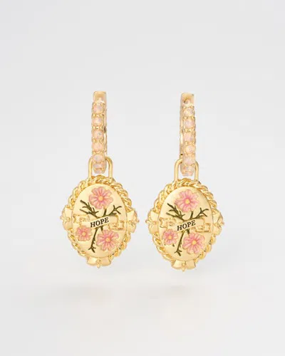 Fable England October Birthstone Cosmos Huggie Earrings In Animal Print