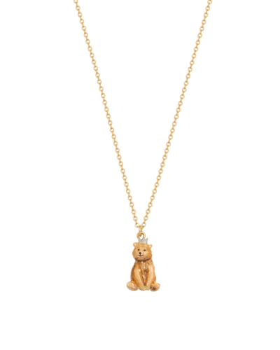 Fable England Party Bear Gold Chain Necklace