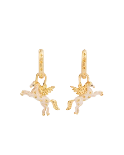 Fable England Pegasus Huggie Earrings In Gold