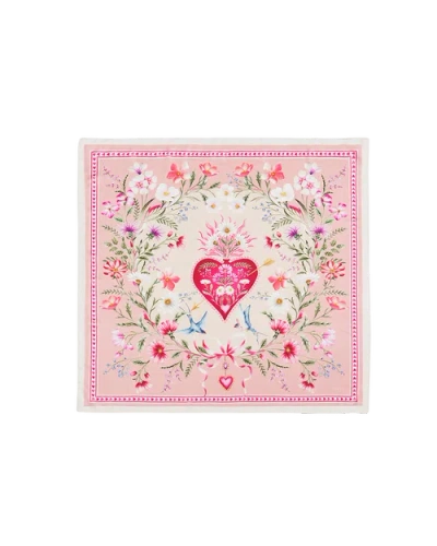 Fable England Penelope Story Square Scarf In Pink