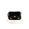 Fable England Rose Embroidered Black Clutch In Black