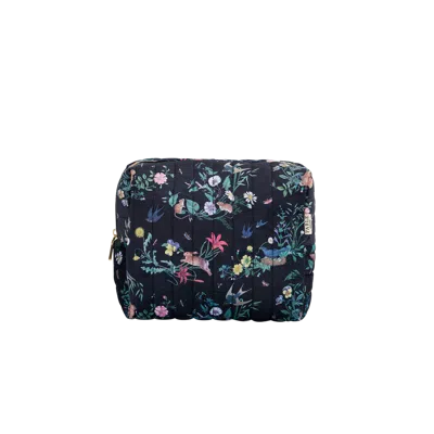 Fable England Running Bunny Large Quilted Makeup Bag In Blue