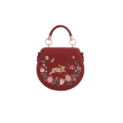 Fable England Running Bunny Saddle Bag In Red