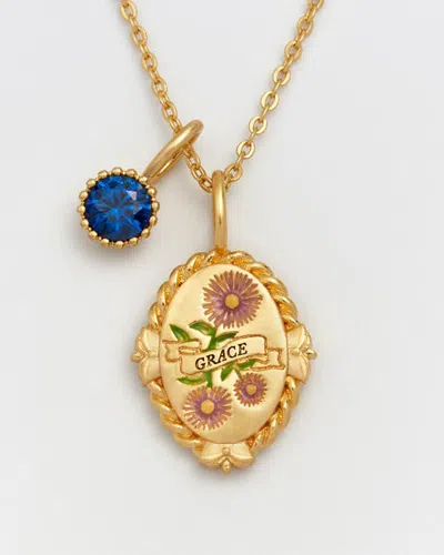 Fable England September Birthstone Aster Charm Necklace In Transparent