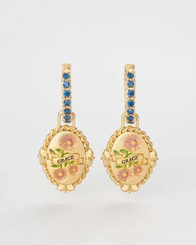 Fable England September Birthstone Aster Huggie Earrings In Multi