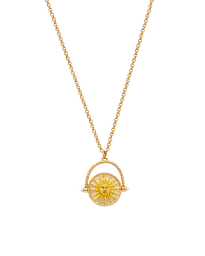Fable England Sun & Moon Spinner Necklace In Gold
