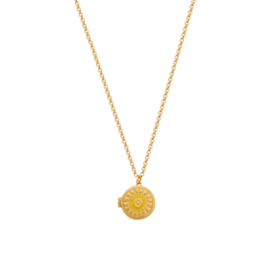 Fable England Sun Locket Necklace In Gold