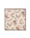 Fable England Toile De Jouy Olive Green Square Scarf In White