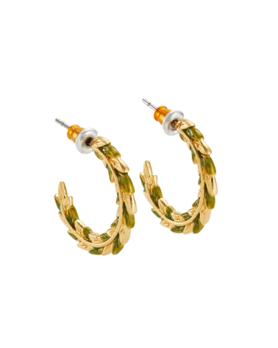 Fable England Wheat Hoop Earrings In Gold