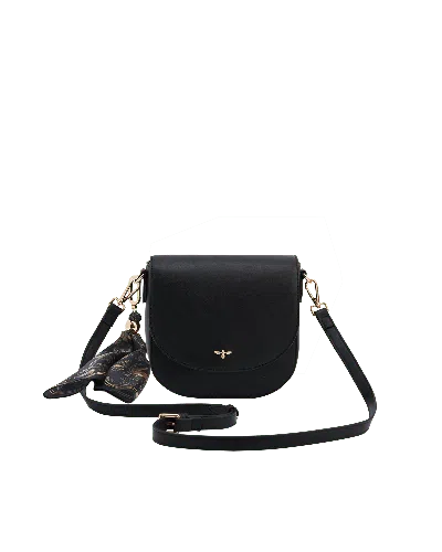 Fable England Women's Beth Saddle Crossbody Bag In Black