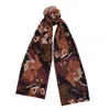 Fable England Women's Black / Brown  Deco Blooms Black Velvet Scarf