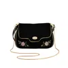 Fable England Women's Black Rose Embroidered Clutch In Black