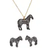 Fable England Women's Black / White  X Natural History Museum Zebra Pendant Necklace & Zebra Stud Ear