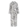 Fable England Women's White / Black Tree Of Life Monochrome Long Pyjamas In Black/white