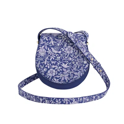 Fable England Women's Blue Agnes Floral Saddle Bag