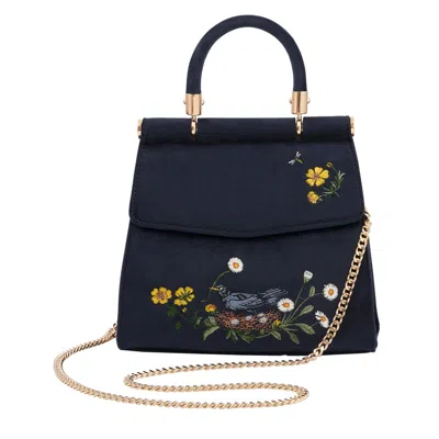 Fable England Women's Blue Blackbird Mini Top Handle Bag