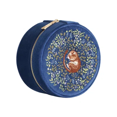 Fable England Women's Blue Chloe Giordani Dormouse Jewellery Box - Navy