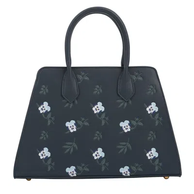 Fable England Women's Blue Ditsy Navy Structured Tote