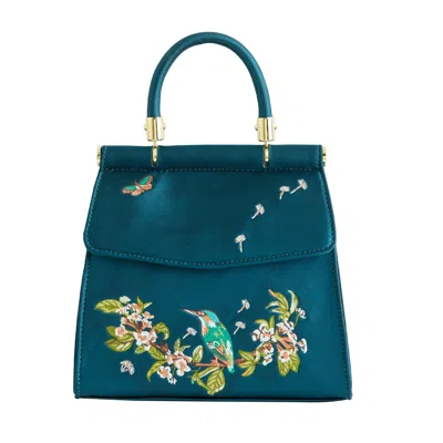 Fable England Women's Blue  Morning Song Kingfisher Mini Tote - Teal