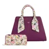 Fable England Women's  X Natural History Museum Floral Engravings Large Plum Tote & Large Zip Purse S