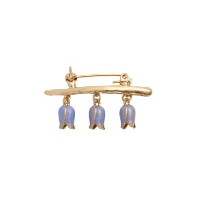 Fable England Women's Gold / Blue Bluebell Brooch
