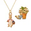 Fable England Women's Gold  X Peter Rabbit Brooch & Cotton-tail Necklace Set