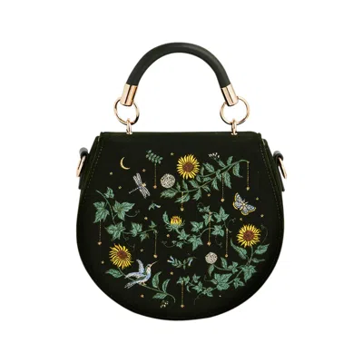 Fable England Women's Green Charlotte Sunflower Top Handle Bag