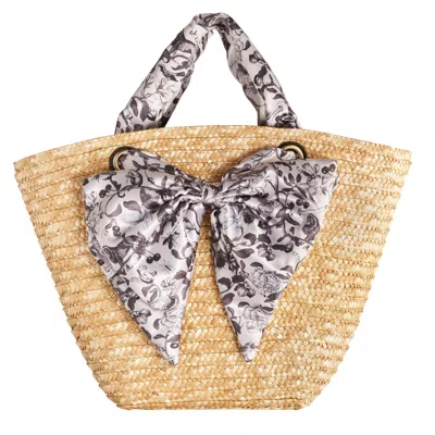 Fable England Women's Neutrals Tree Of Life Basket Bag In Yellow