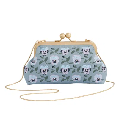 Fable England Women's Pansy Victoriana Blue Clutch