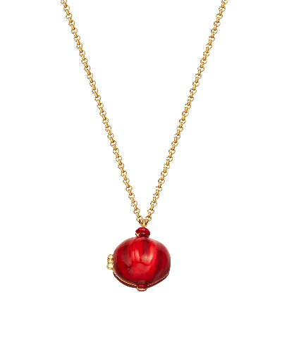 Fable England Women's Pomegranate Locket Necklace In Gold